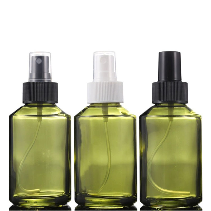 Sloping Shoulder Glass Spray Bottles Green Clear 15ML 30ML 60ML 100ML 125ML 200ML