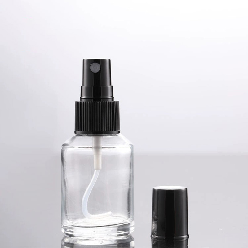 Sloping Shoulder Glass Spray Bottles Green Clear 15ML 30ML 60ML 100ML 125ML 200ML
