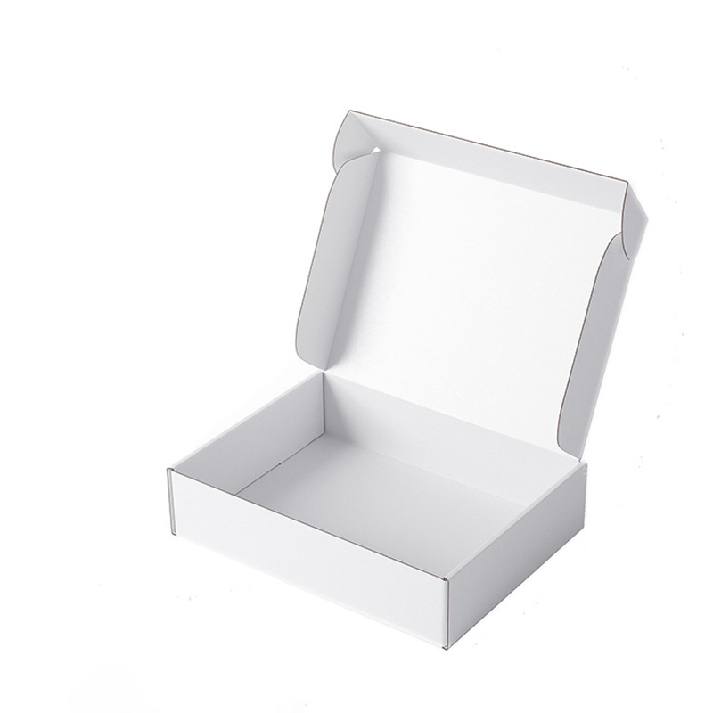 Custom White and Black Cardboard Corrugated Mailer Boxes All Plain Blank Matte Bulk