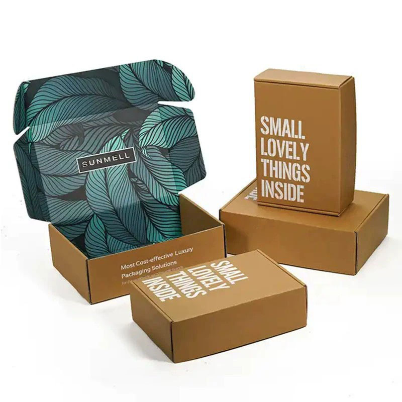 Custom Printed Kraft Brown Easy Fold Corrugated Mailer Boxes Bulk