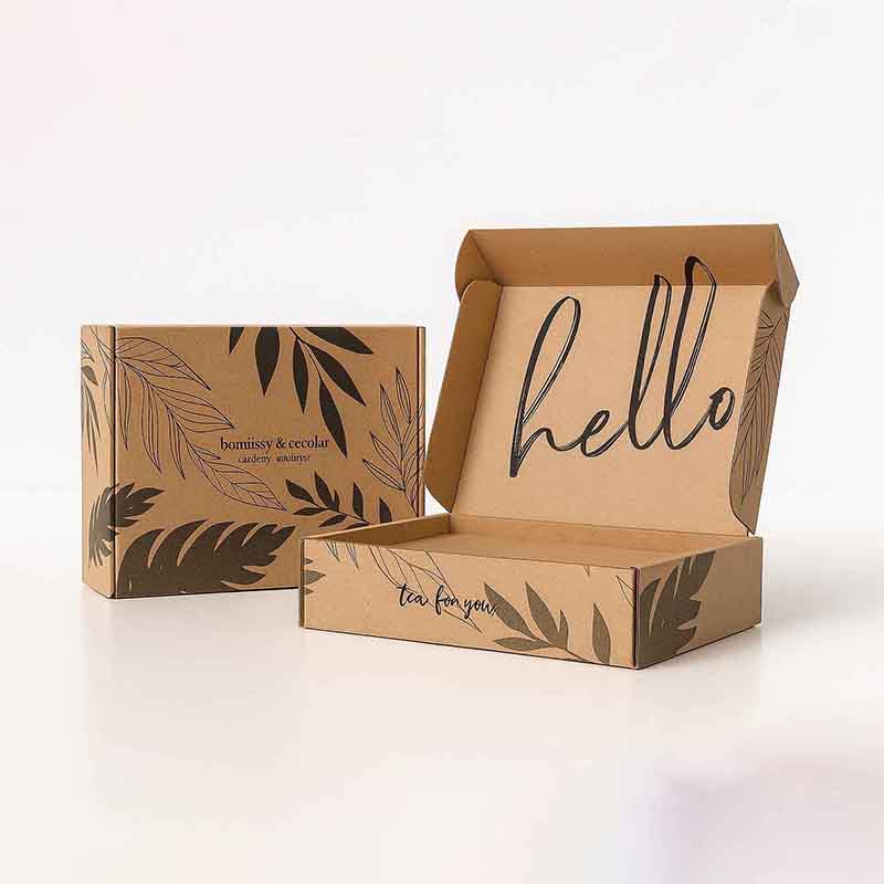 Custom Printed Kraft Brown Easy Fold Corrugated Mailer Boxes Bulk