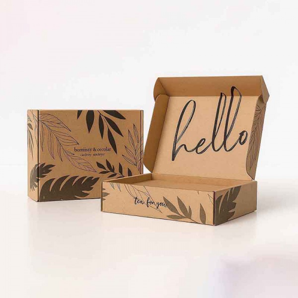 Custom Printed Kraft Brown Easy Fold Corrugated Mailer Boxes Bulk