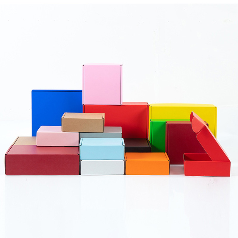 Colored Corrugated Mailer Boxes Blue Pink Green Red Purple Yellow Orange Teal Rose Gold Hot Light Holographic 