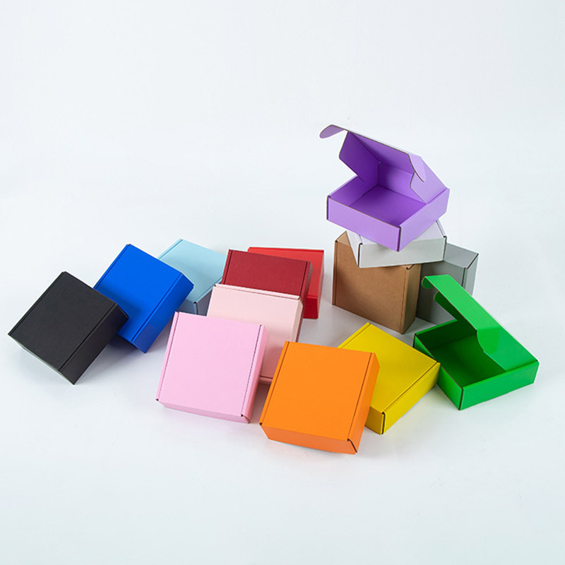 Colored Corrugated Mailer Boxes Blue Pink Green Red Purple Yellow Orange Teal Rose Gold Hot Light Holographic 
