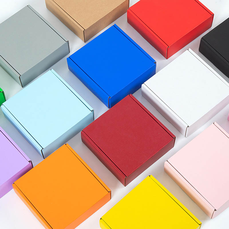 Colored Corrugated Mailer Boxes Blue Pink Green Red Purple Yellow Orange Teal Rose Gold Hot Light Holographic 