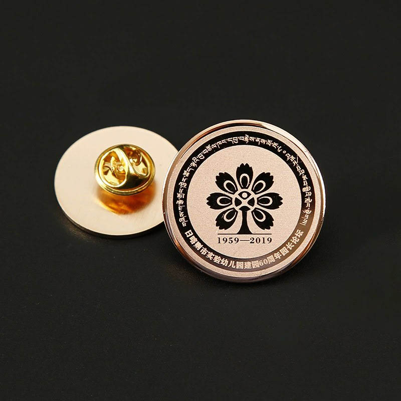 Custom Metal Gold Plated Brass Enamel Lapel Pins for Decorative Silver Rose Filled Pewter Black Nickel Round Small