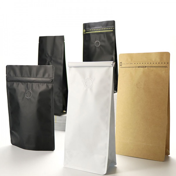 Aluminum Foil Stand Up Coffee Bags Zipper Mylar Barrier Pouches With Valve Resealable Wholesale