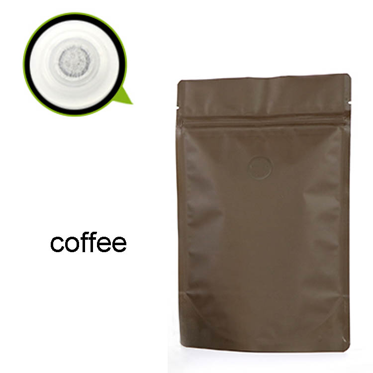 Aluminum Foil Stand Up Coffee Bags Zipper Mylar Barrier Pouches With Valve Resealable Wholesale