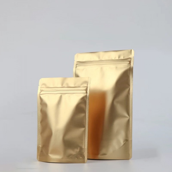 Matte Gold Stand Up Foil Pouch Bag with Zipper Ziplock