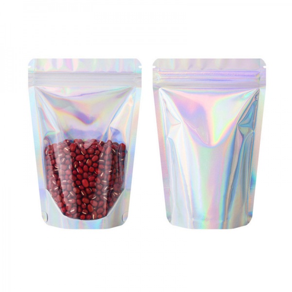 Holographic Stand Up Pouch Foil Bags with Zipper Ziplock