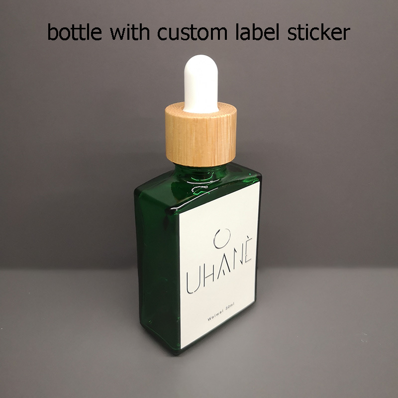 30ML Green Square Glass Dropper Bottles Wholesale 1 OZ