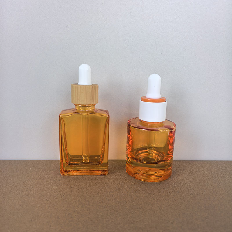 30ML Orange Square Glass Dropper Bottles Wholesale 1 OZ