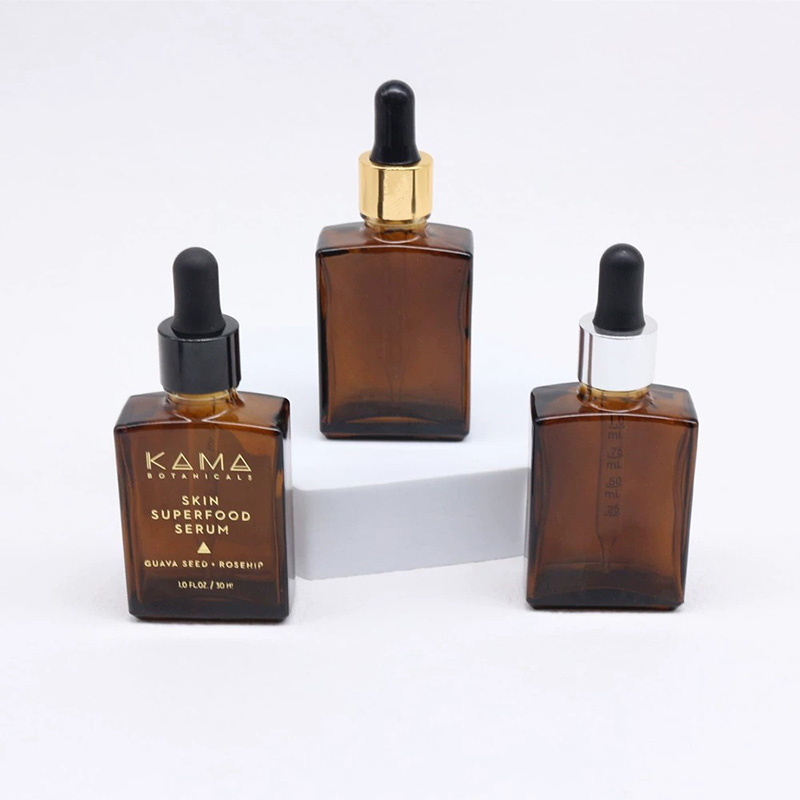 30ML Amber Square Glass Dropper Bottles Wholesale 1 OZ