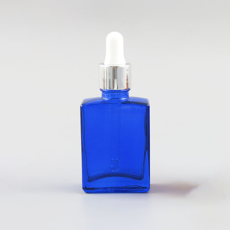 30ML Cobalt Blue Square Glass Dropper Bottles Wholesale 1 OZ