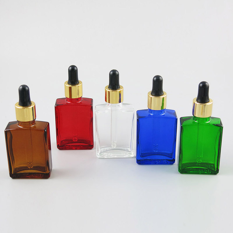 30ML Amber Square Glass Dropper Bottles Wholesale 1 OZ