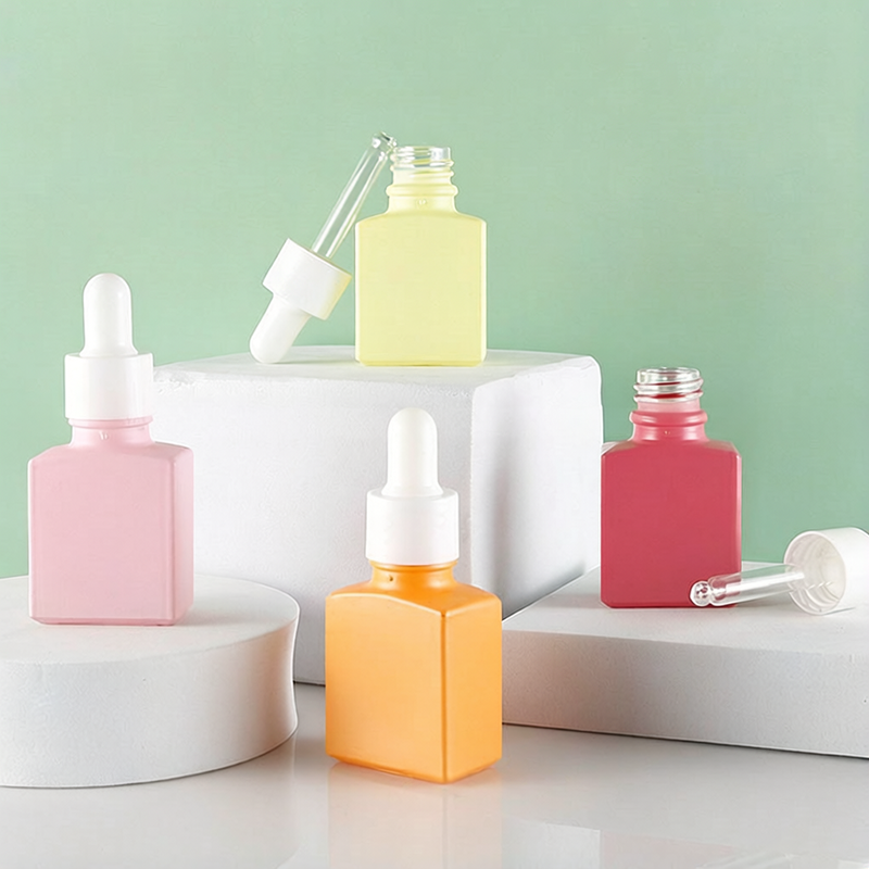 15ML Custom Colored Glass Square Dropper Bottles Wholesale