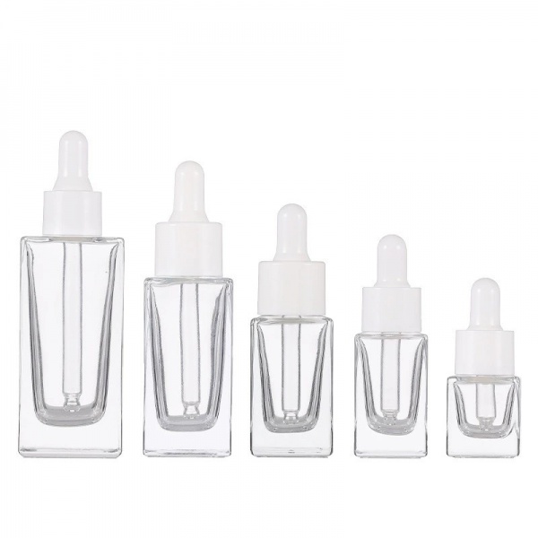 Clear Square Glass Dropper Bottles Wholesale 5ML 10ML 15ML 30ML 50ML
