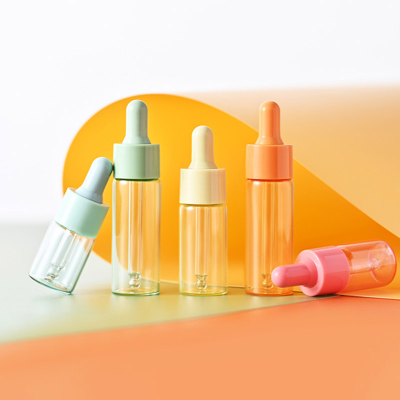 Small Glass Bottles Essential Oil Dropper Vials 5ML 10ML 15ML 20ML Red Pink Purple Green Blue Yellow Orange