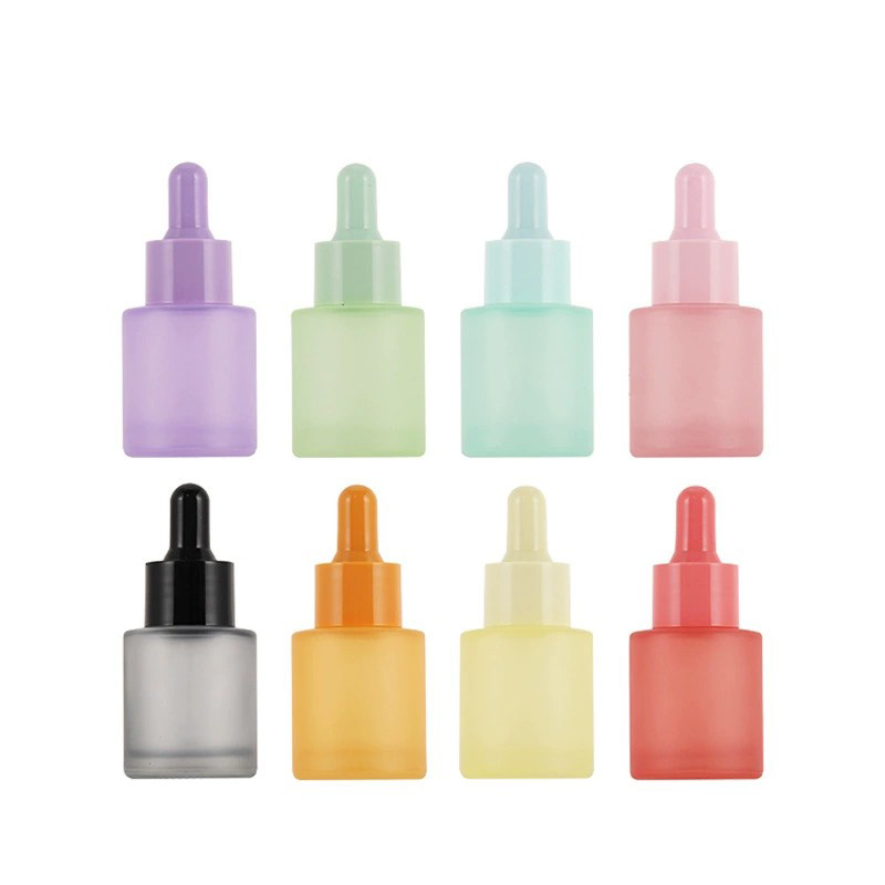 20ML Round Macaron Colors Frosted Glass Essential Oil Dropper Bottles