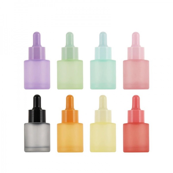 20ML Round Macaron Colors Frosted Glass Essential Oil Dropper Bottles