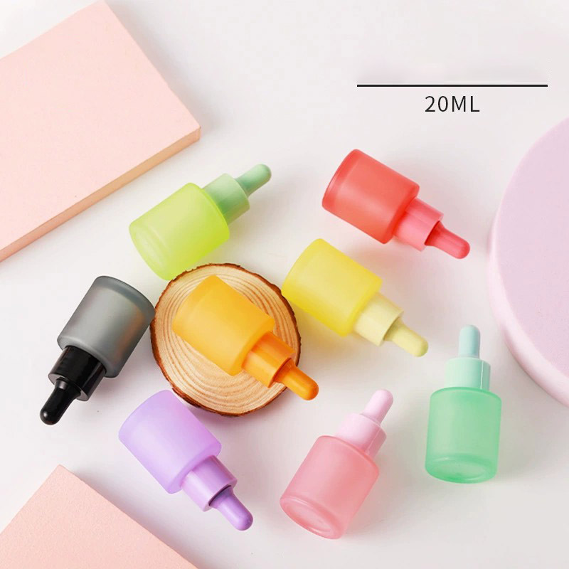 20ML Round Macaron Colors Frosted Glass Essential Oil Dropper Bottles