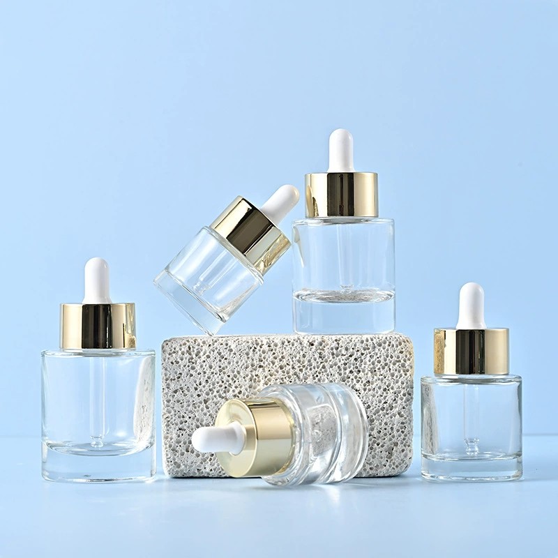 Clear Glass Dropper Bottles with Large Flat Lid 15ML 20ML 30ML 40ML 50ML