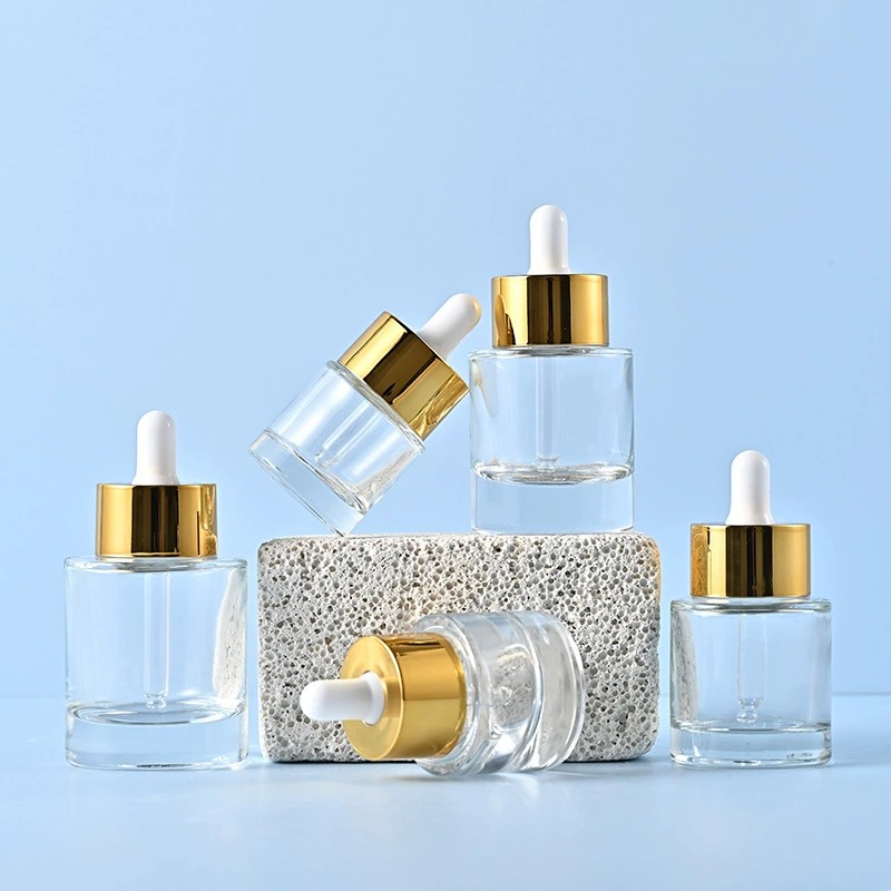 Clear Glass Dropper Bottles with Large Flat Lid 15ML 20ML 30ML 40ML 50ML