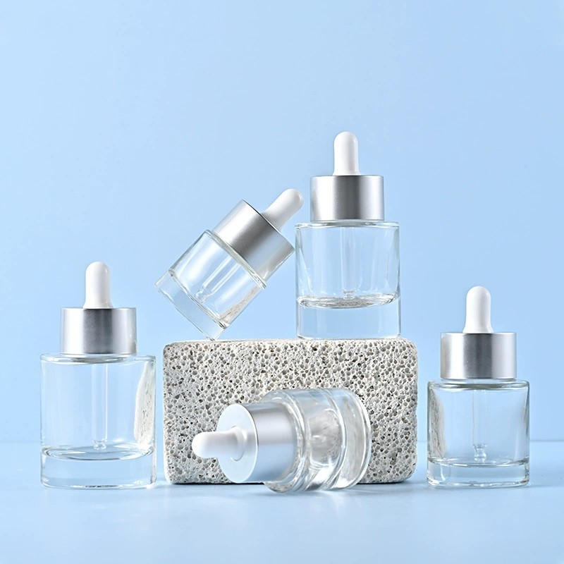 Clear Glass Dropper Bottles with Large Flat Lid 15ML 20ML 30ML 40ML 50ML