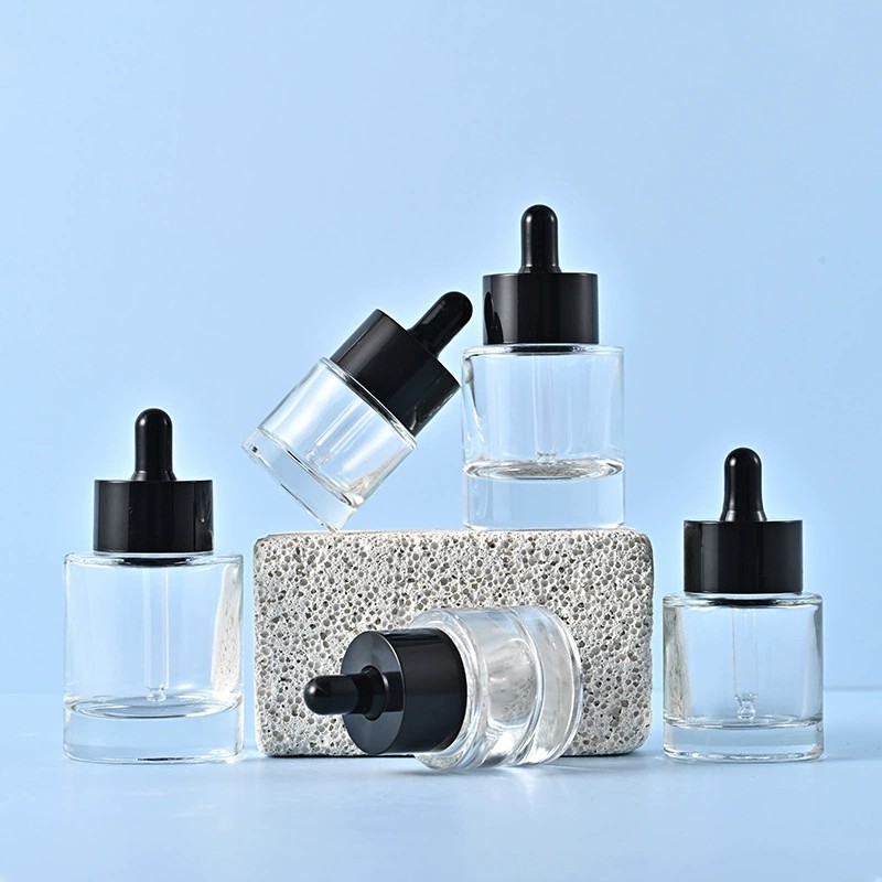 Clear Glass Dropper Bottles with Large Flat Lid 15ML 20ML 30ML 40ML 50ML