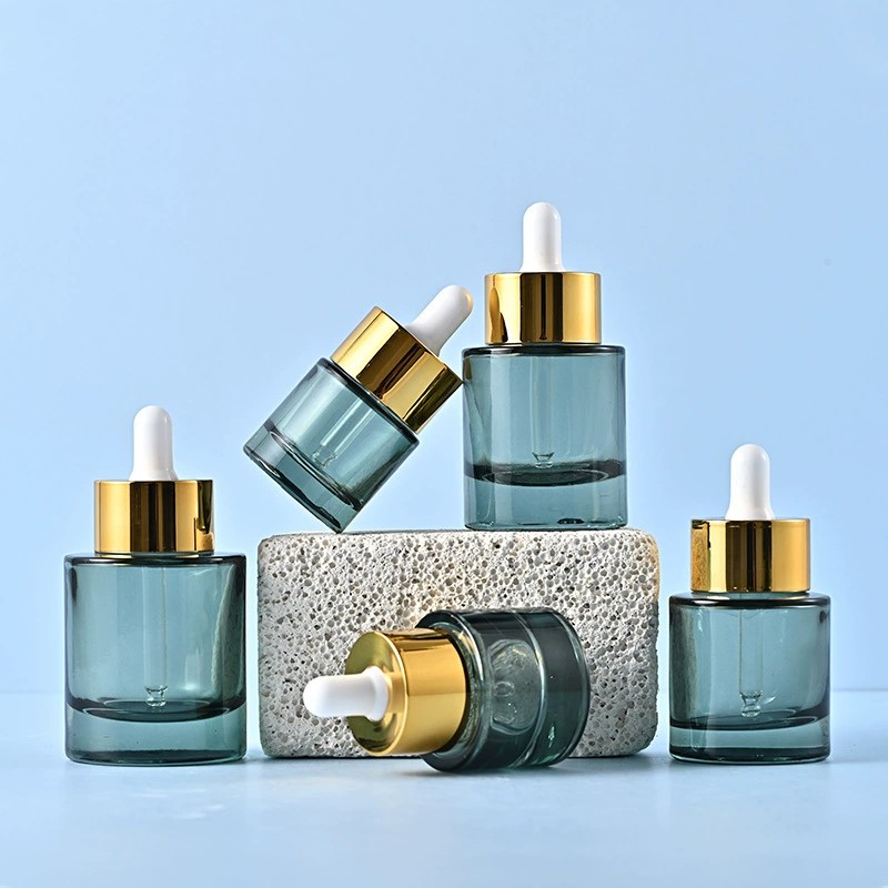Dark Green Glass Dropper Bottles with Large Flat Lid 15ML 20ML 30ML 40ML 50ML