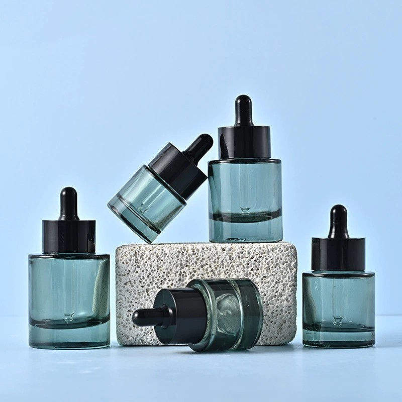 Dark Green Glass Dropper Bottles with Large Flat Lid 15ML 20ML 30ML 40ML 50ML