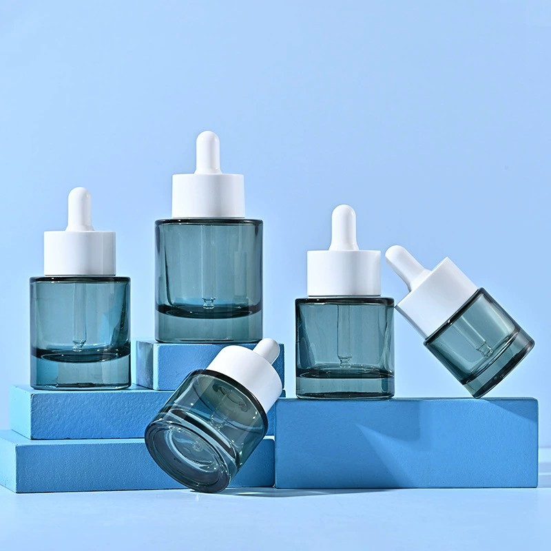 Dark Green Glass Dropper Bottles with Large Flat Lid 15ML 20ML 30ML 40ML 50ML