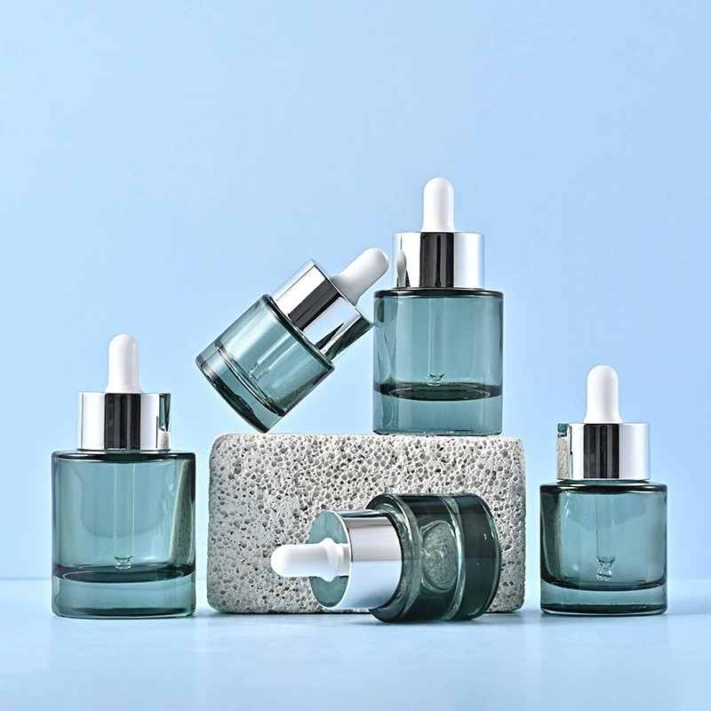 Dark Green Glass Dropper Bottles with Large Flat Lid 15ML 20ML 30ML 40ML 50ML
