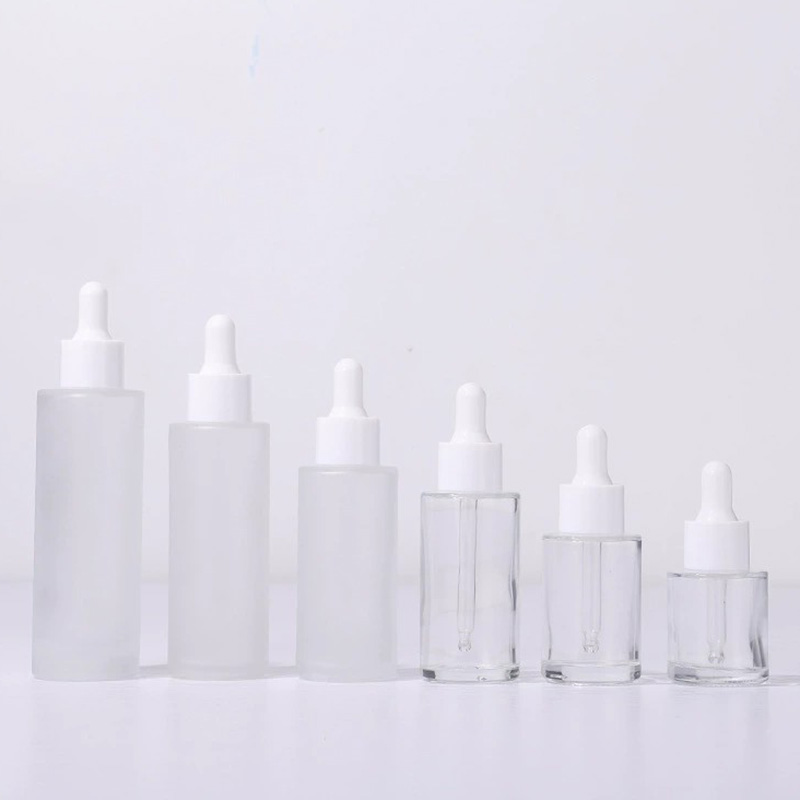 Clear and Frosted Glass Dropper Bottles with Flat Shoulder 20ML 30ML 40ML 50ML 60ML 80ML