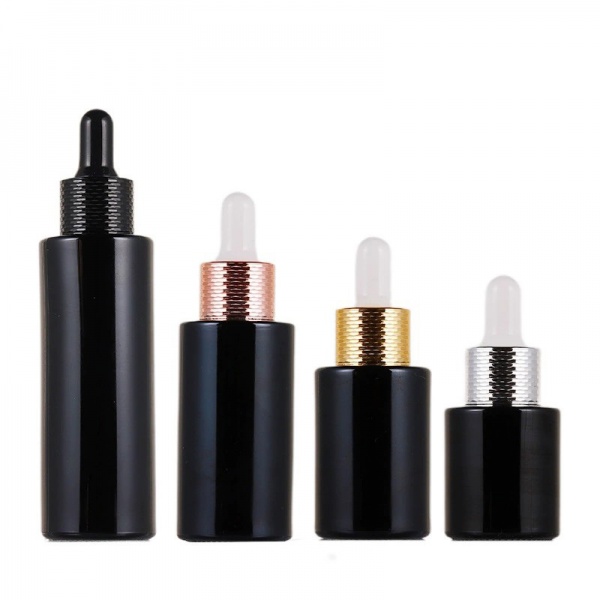 Black Glass Dropper Bottles with Flat Shoulder 20ML 30ML 40ML 60ML