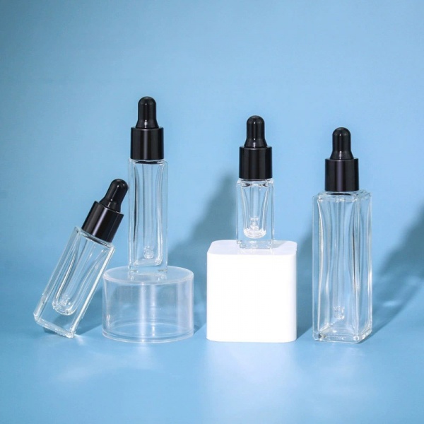 Slim Square Glass Dropper Bottles Clear Frosted 3ML 5ML 8ML 20ML