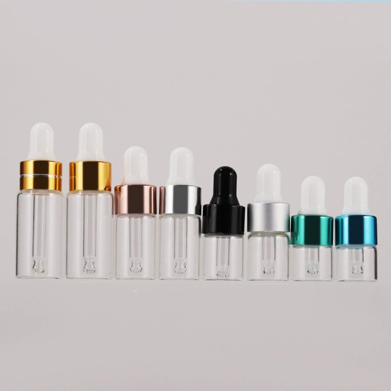 Small Clear Glass Vials with Dropper for Samples 1ML 2ML 3ML 5ML 1 Dram