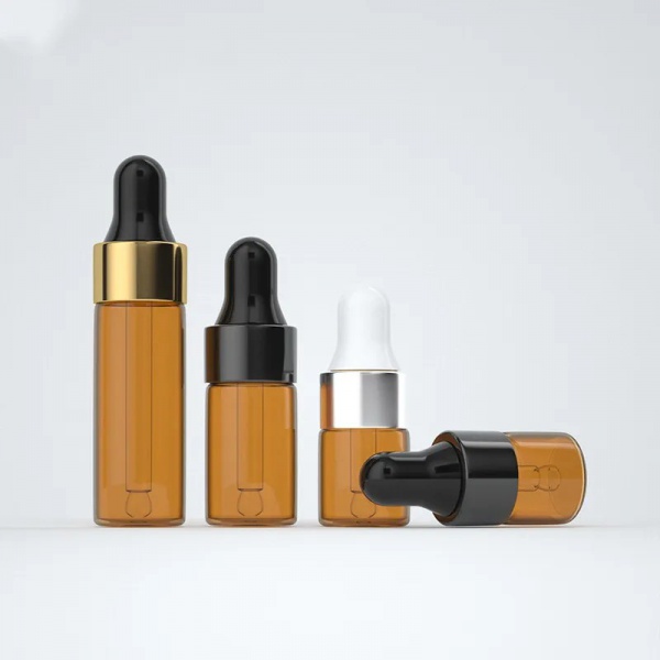 Small Mini Vials Amber Glass Dropper Bottles for Samples 1ML 2ML 3ML 5ML