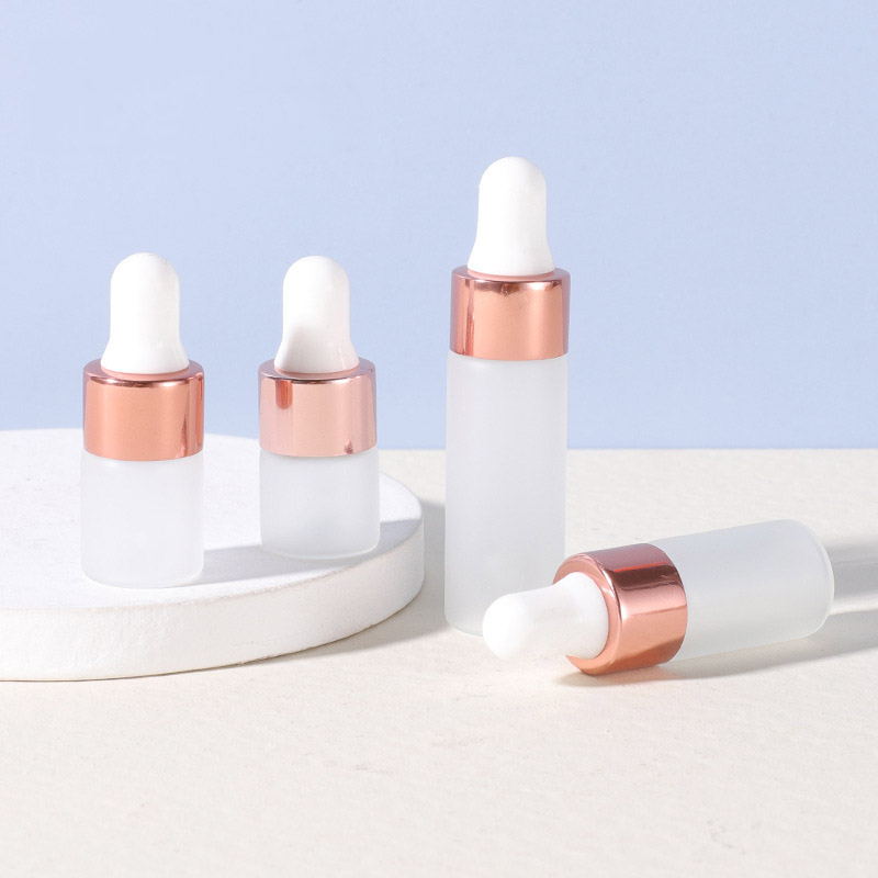 Small Mini Vials Frosted Glass Dropper Bottles for Samples 1ML 2ML 3ML 5ML