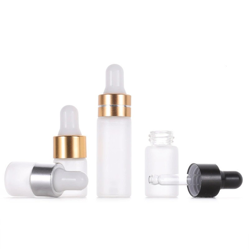 Small Mini Vials Frosted Glass Dropper Bottles for Samples 1ML 2ML 3ML 5ML