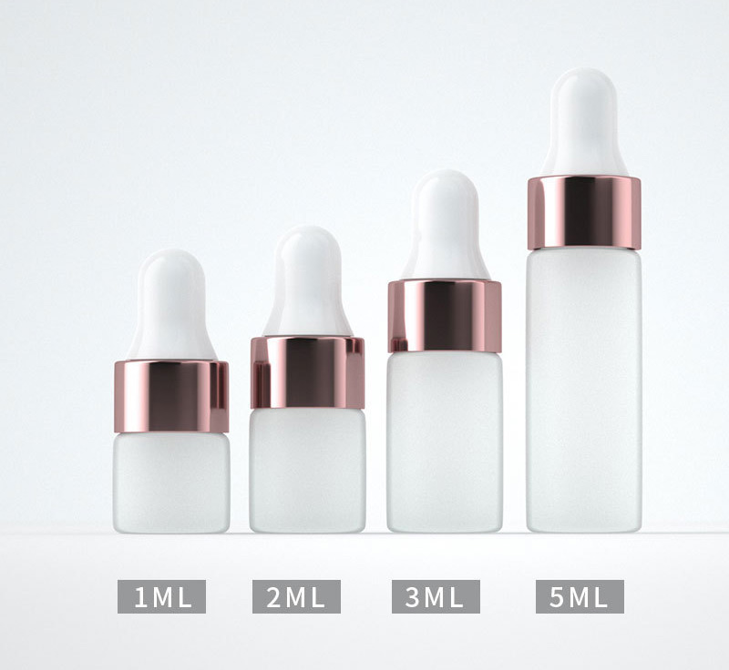 Small Mini Vials Frosted Glass Dropper Bottles for Samples 1ML 2ML 3ML 5ML