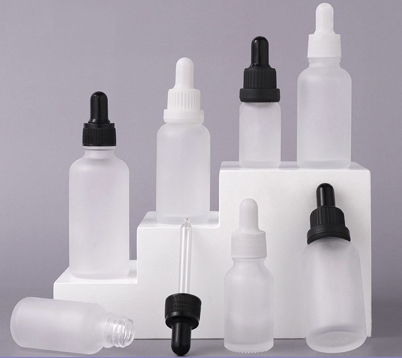 Round Frosted Glass Dropper Bottles 5ML 10ML 15ML 20ML 30ML 50ML 100ML