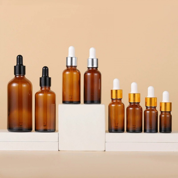 Amber Round Glass Dropper Bottles 5ML 10ML 15ML 20ML 30ML 50ML 100ML