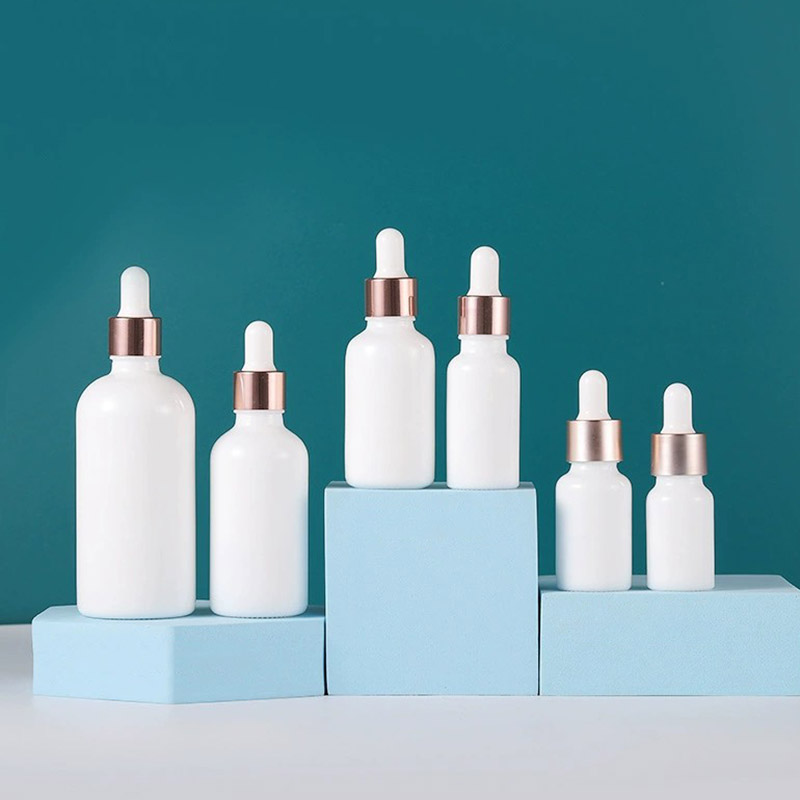 Round White Glass Dropper Bottles 10ML 15ML 20ML 30ML 50ML 100ML