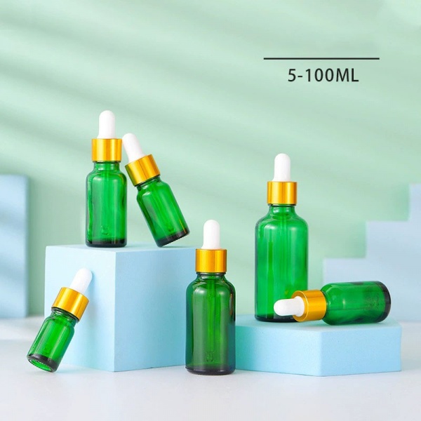 Round Green Glass Dropper Bottles 5ML 10ML 15ML 20ML 30ML 50ML 100ML