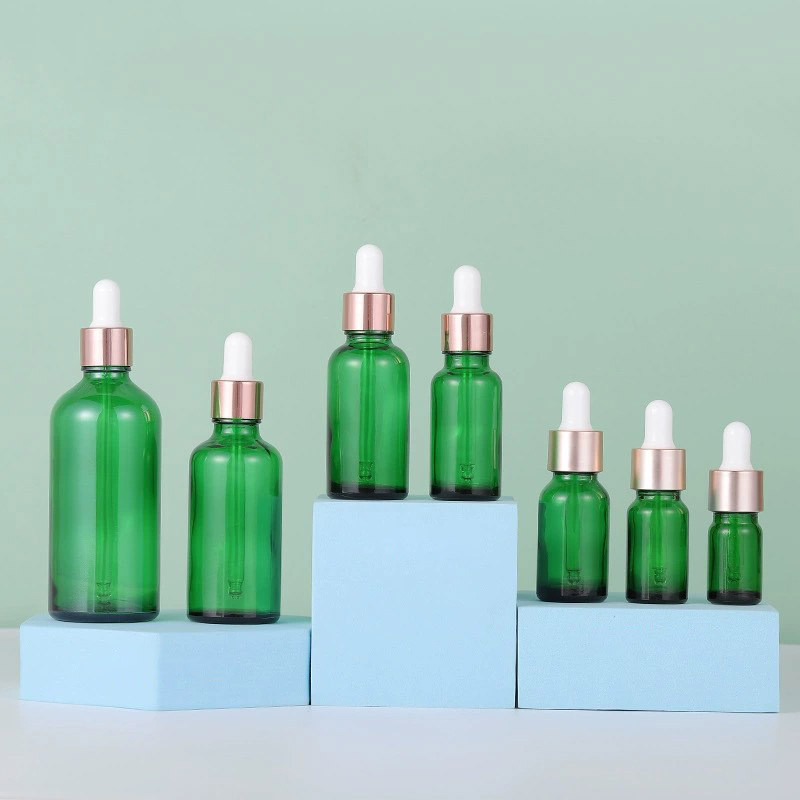 Round Green Glass Dropper Bottles 5ML 10ML 15ML 20ML 30ML 50ML 100ML