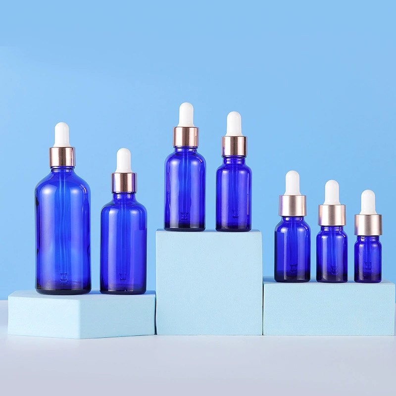 Round Blue Glass Dropper Bottles 5ML 10ML 15ML 20ML 30ML 50ML 100ML