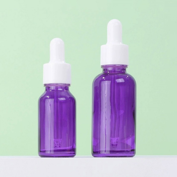Round Purple Colored Glass Dropper Bottles 15ML 30ML