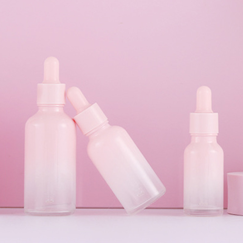 Ombre Pink Paint Coloured Glass Dropper Bottles 5ML 10ML 15ML 20ML 30ML 50ML 100ML Round