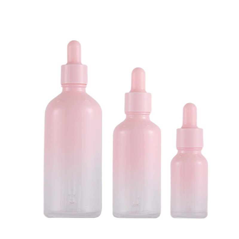 Ombre Pink Paint Coloured Glass Dropper Bottles 5ML 10ML 15ML 20ML 30ML 50ML 100ML Round